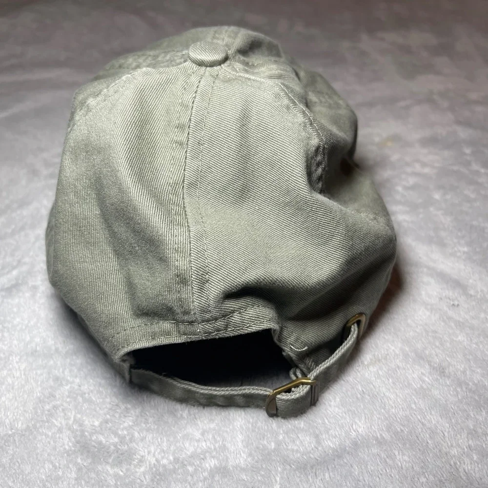 Army Wife Hat Womens Olive Green Embroidered Butterfly Rose Cotton Baseball Cap